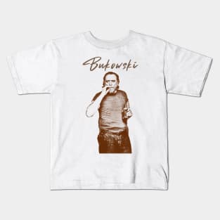 Charles Bukowski - retro vintage sketches Kids T-Shirt